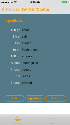 iPhone - Salatet Zaatar - Ingredients
